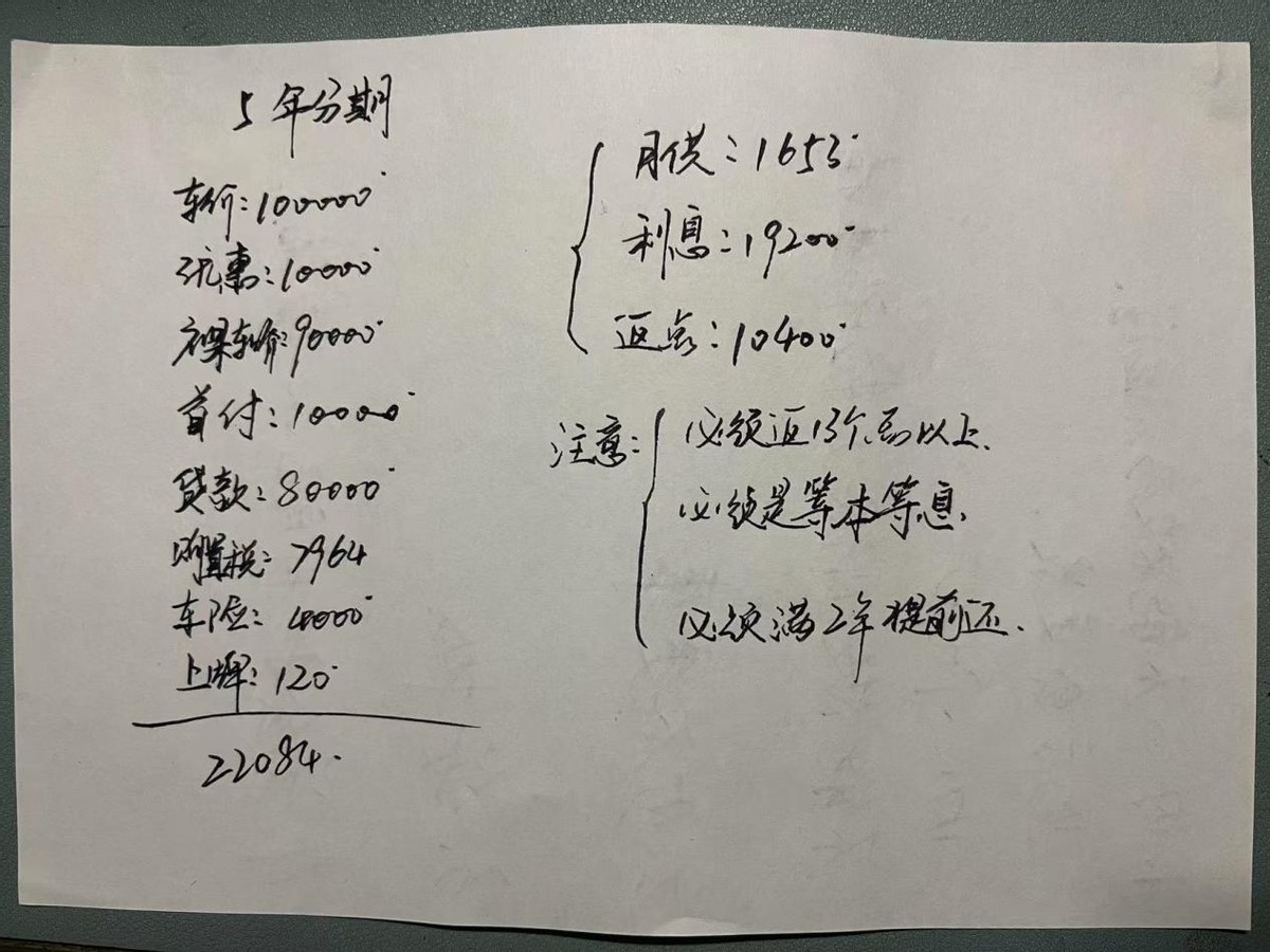 买汽车一般贷款利息是多少_全款购车与分期购车比较_5年分期购车计算方式