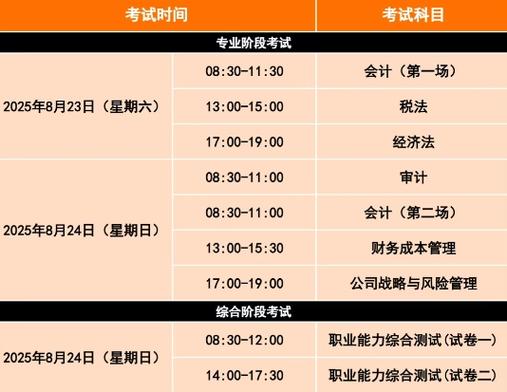 2025年CPA财务管理考试时间确定!8月23至24日举行 2025年CPA财务管理考试时间确定!8月23至24日举行