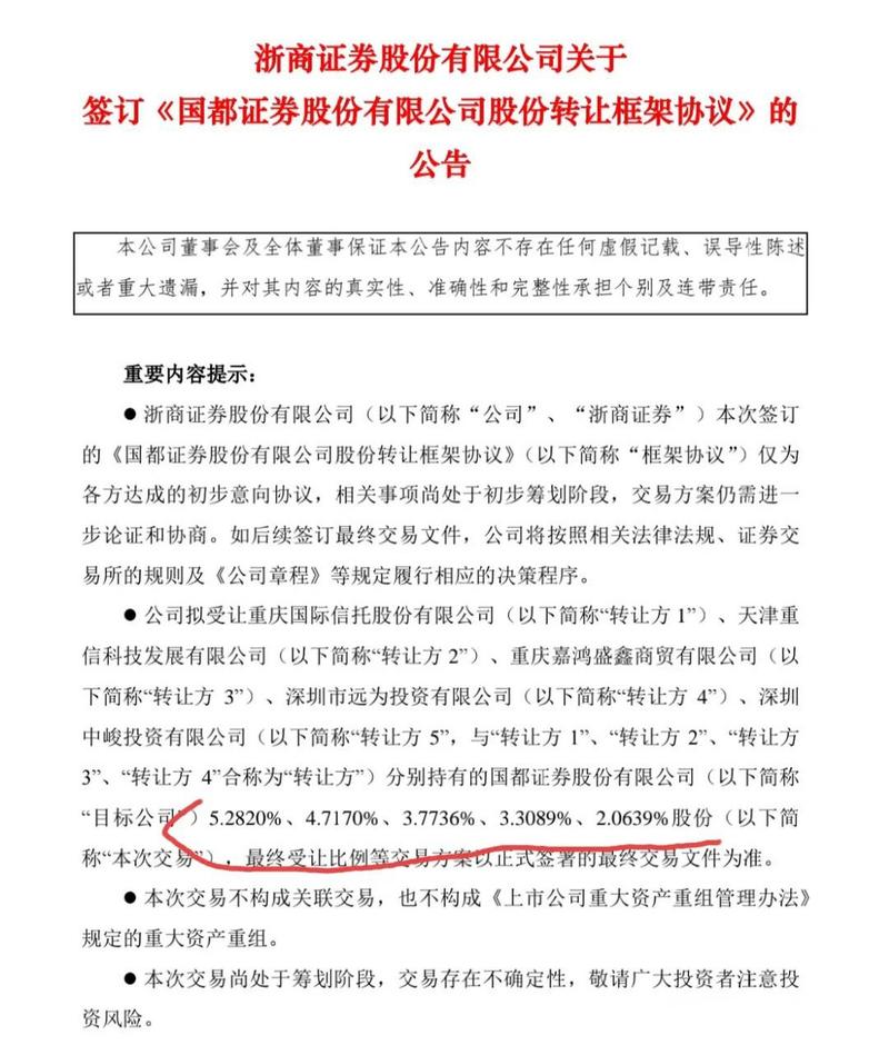 国都证券股权变动：转让、变更及被浙商证券收购部分股权情况