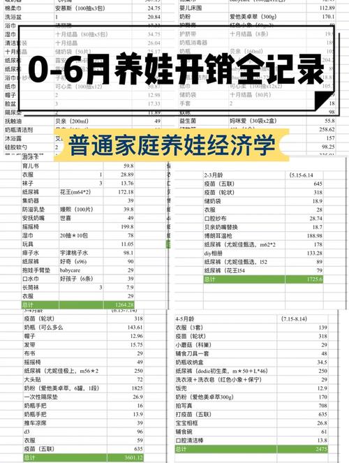 养娃开销细账：个人费用支出明细表